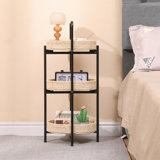 3-Tier Handwoven Side Table with Storage Basket – Versatile Organizer for Every Room