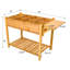 Support pour jardinière surélevée en bois avec jardinière surélevée 8 poches avec table d'appoint pliable et tablette de rangement-443421280