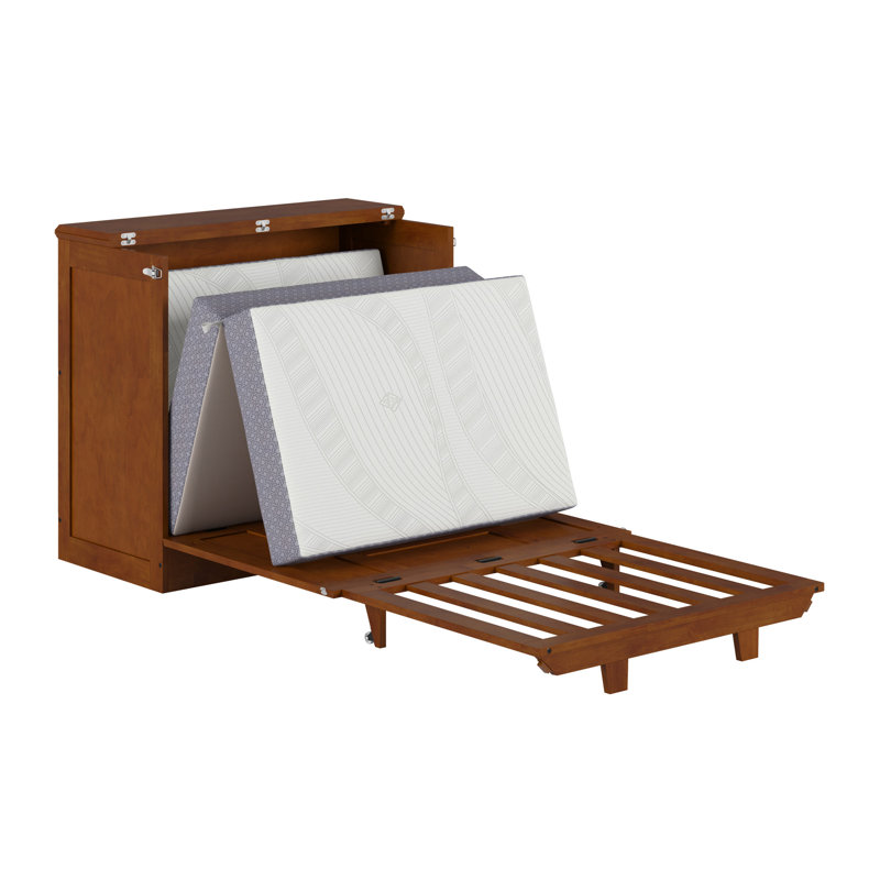 Commode escamotable avec matelas 6 po Charleston, Très grand simple, Teak