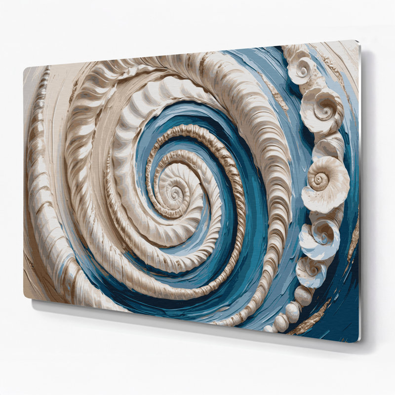 Art mural en métal Coastal Shell Impressions, H 24 po x l 36 po