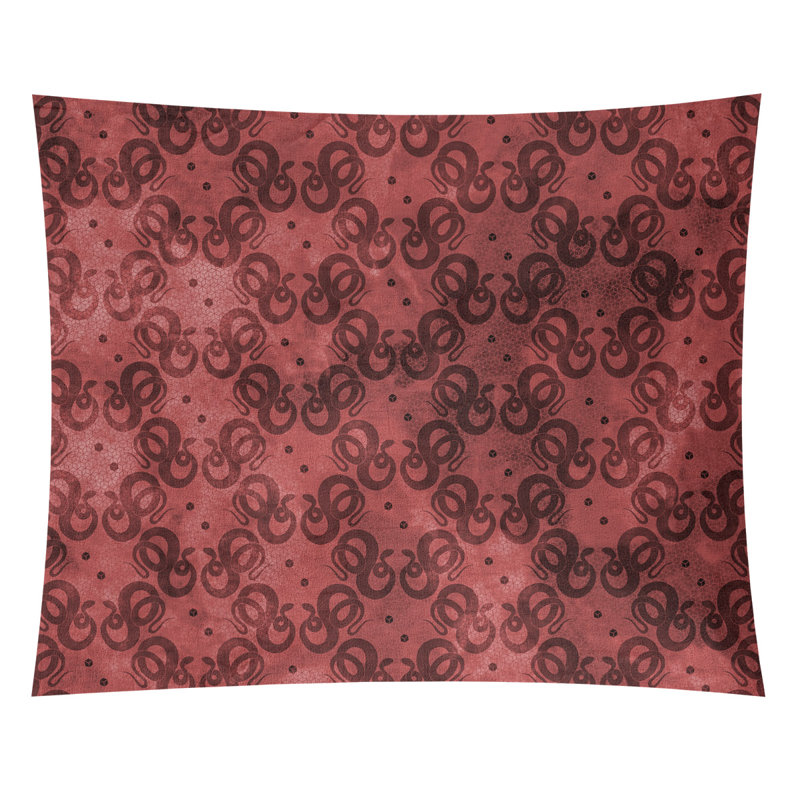 Tapisserie «Polyester Avicia Snakes» par Katelyn Elizabeth, H 27,5 po x l 37,5 po, Intérieur, Rouge