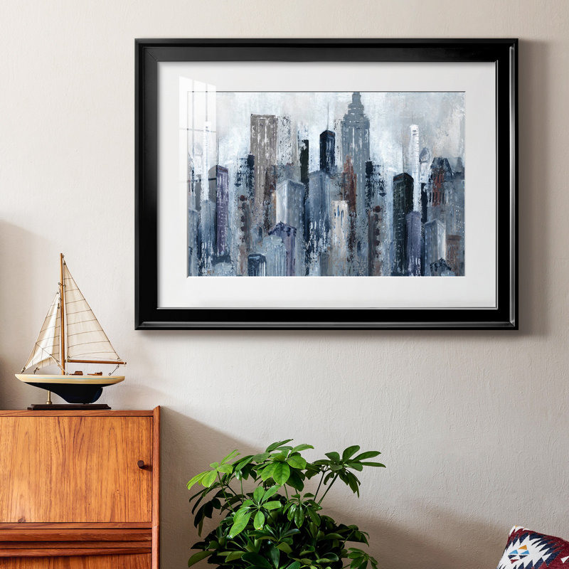 City Mood - Peinture encadrée, Noir, H 30,5 po x l 42,5 po x P 1,5 po