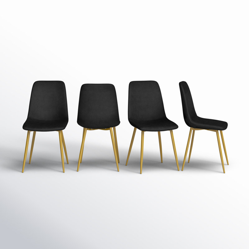 Chaise d'appoint en velours Heffron, Noir