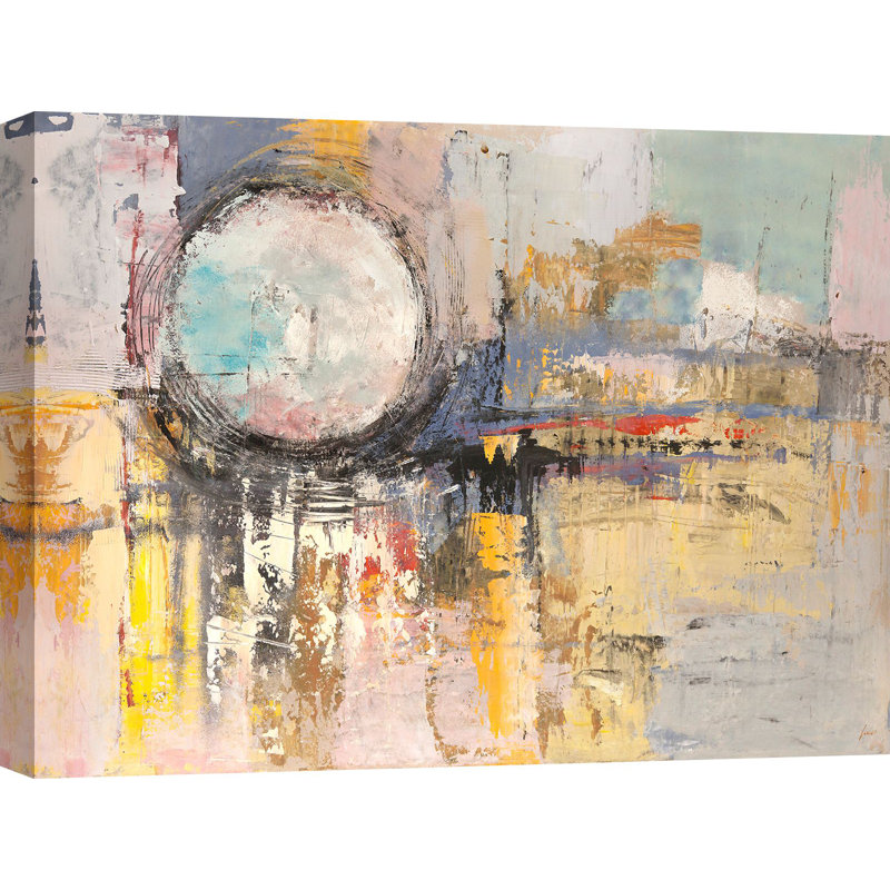 Abstract Moon Sunset by Lucas - Wrapped Canvas Painting, 50cm H x 70cm W x 4cm D