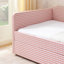 Lit de jour simple, lit de jour rembourré en vichy équipé d'un cadre de lit gigogne escamotable et d'une poche de rangement latérale, canapé-lit multifonctionnel en bois massif pour chambre d'enfant et chambre d'amis - Rose-131098158-131098160