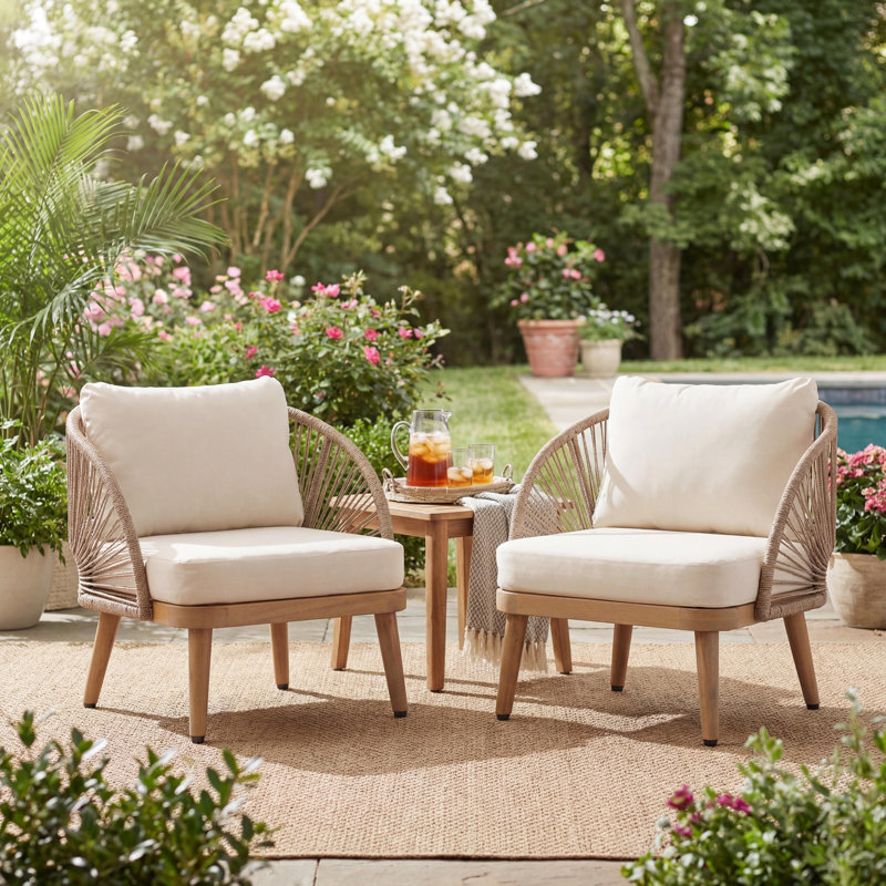 Fauteuil club d'extérieur en bois d'acacia Charles, 2