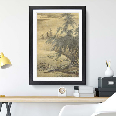 Appreciating Lotuses by Kano Masanobu - Framed Print
