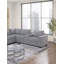Ensemble de canapé moderne modulaire en velours côtelé gris clair 6 pièces-121104751