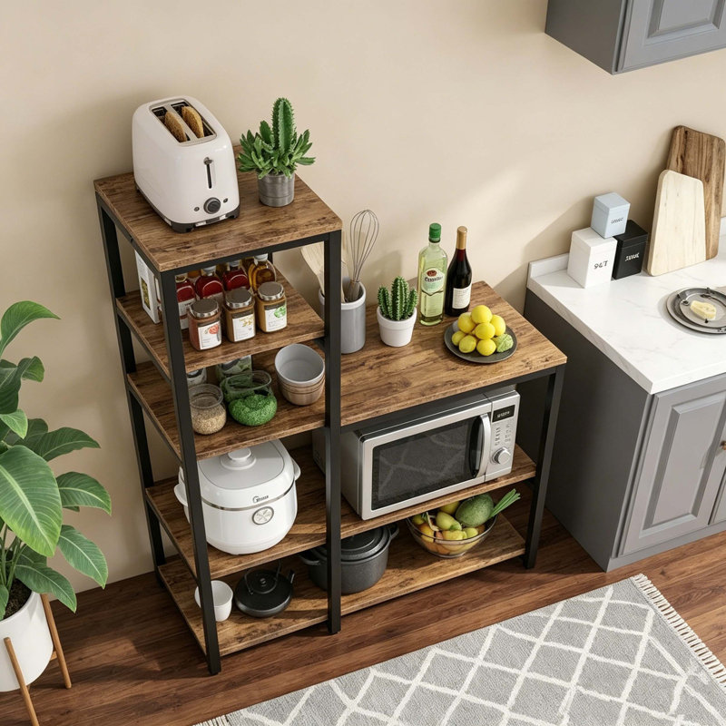 5-Tier Freestanding Kitchen Baker's Rack Microwave Oven Stand Shelf