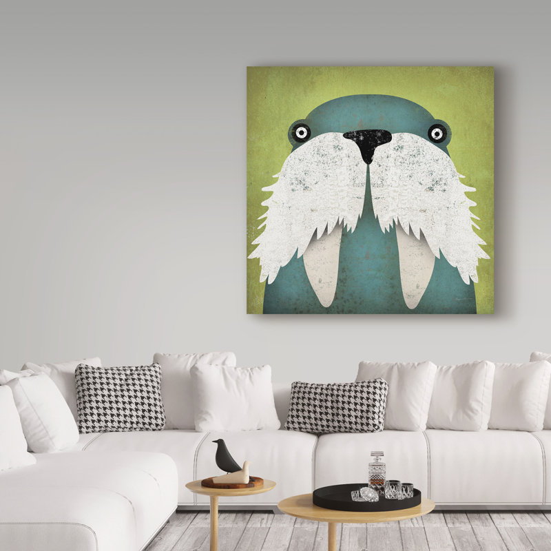 « walrus », art sur toile, H 35 po x l 35 po x P 2 po