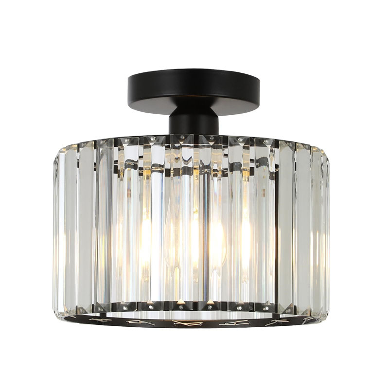 Aishlinn Crystal Flush Mount, Black