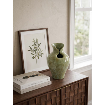 Sage Green Sculptural Ceramic Vase