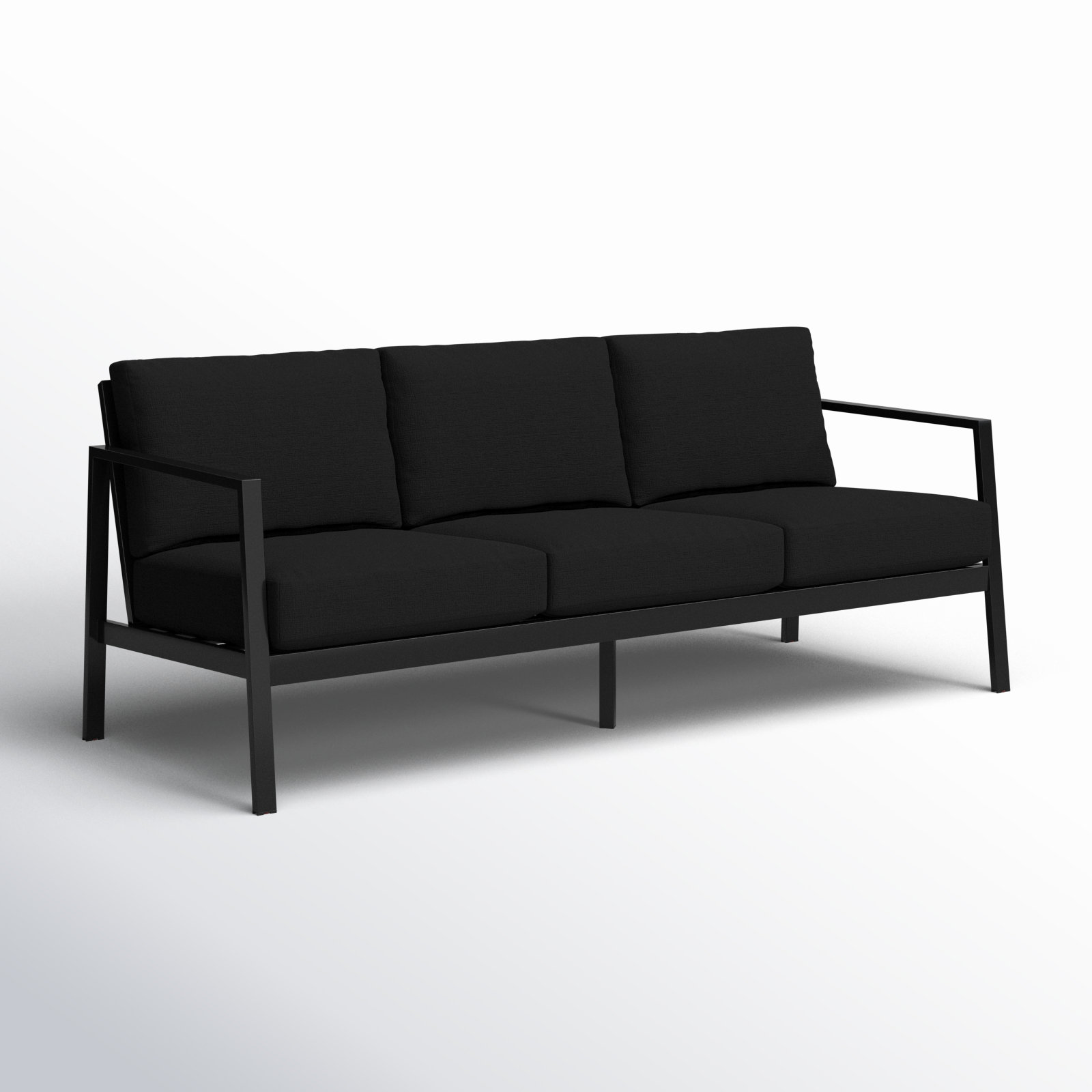 Armando 75" Sunbrella® Patio Sofa, Black Sunbrella®, Black