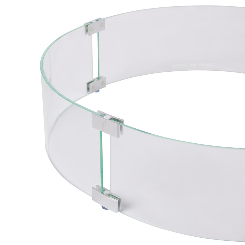 Clear Tempered Glass Wind Guard for Round Fire Pits