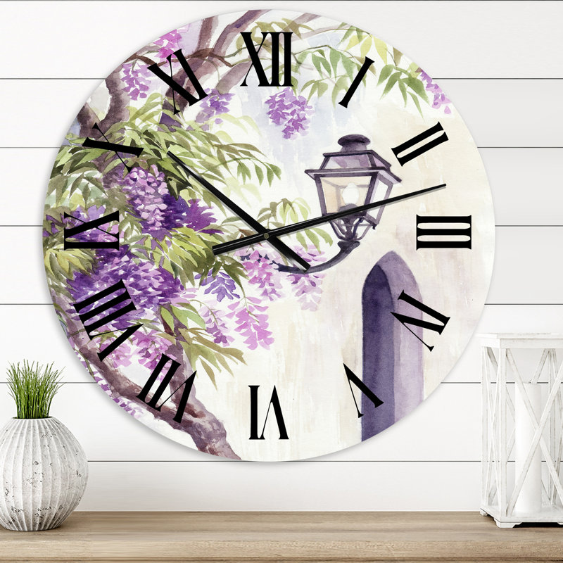 Wisteria and Lantern - Horloge murale traditionnelle, Moyen