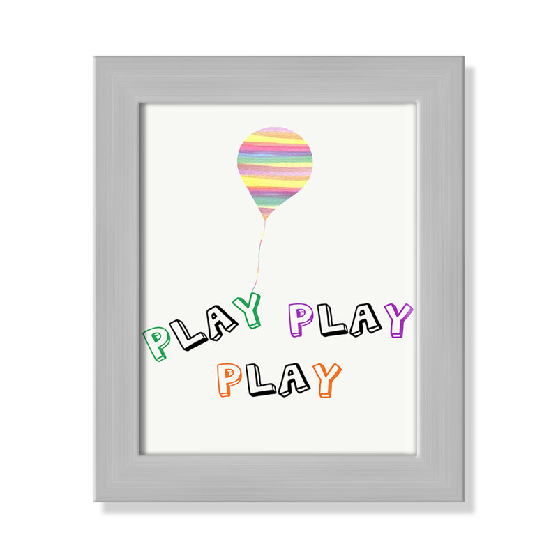 Play Play Play, impression sur papier, H 10 po x l 8 po x P 0,6 po, Encadré plat argent