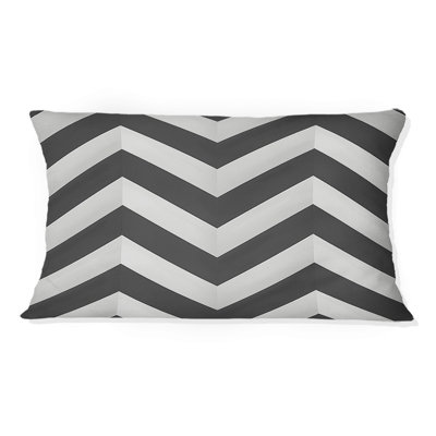 Noir, blanc, moderne, chevron I - coussin lombaire moderne