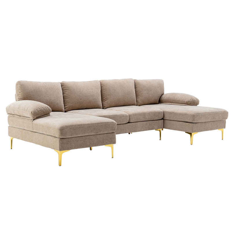 COOLMORE Accent sofa /Living room sofa sectional  sofa, Camel Polyester