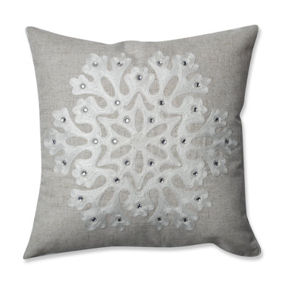 Appliqued and Sequined Reversible Throw Pillow