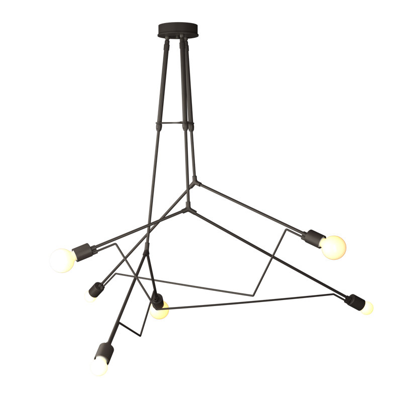 Divergence 6 - Light Outdoor Chandelier, Coastal Dark Smoke, 42.8" - 54.3"