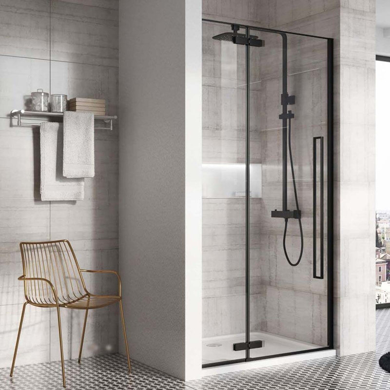 8000mm W x H Pivot Framed Shower Door with Clear Glass, 200cm H x 800cm W x 1cm D
