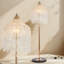 Lampe sur pied en laiton et cristal avec hauteur réglable, design élégant et interrupteur au pied pour le salon, la chambre à coucher et l'éclairage de bureau