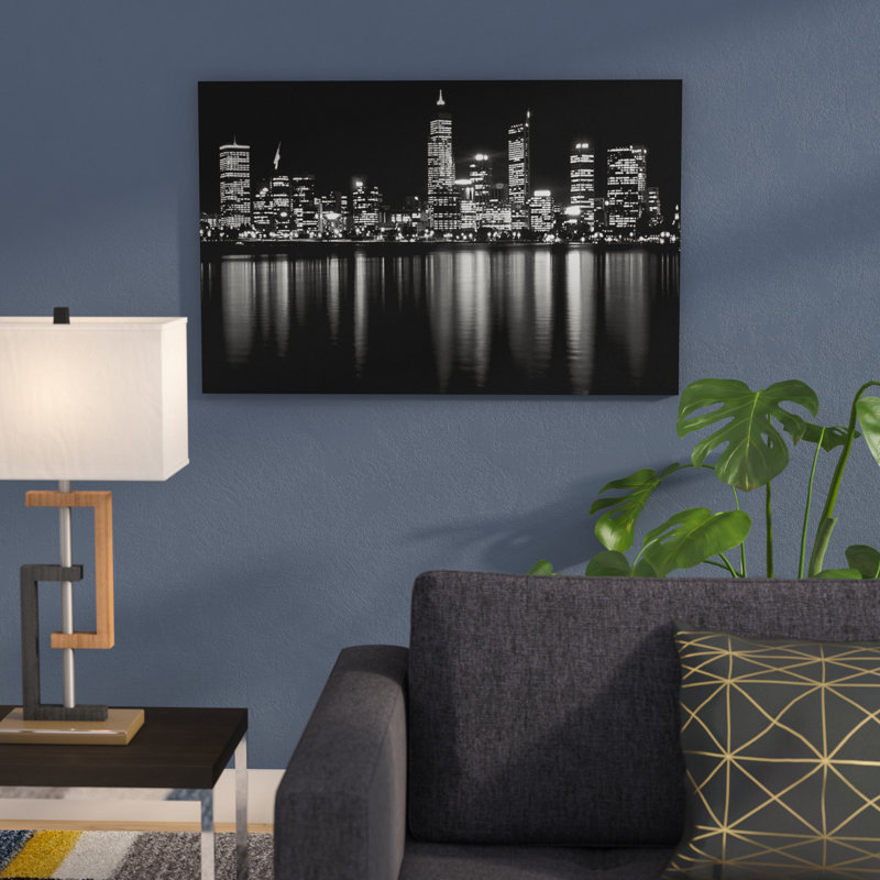 « Downtown City », reproduction de photo, Toile, H 26 po x l 40 po x P 1,5 po