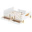 Lit plateforme double avec tiroirs de rangement, structure de lit en bois massif avec garde-corps, petite tablette et crochets, aucun sommier nécessaire, blanc-1108800231-1108800228