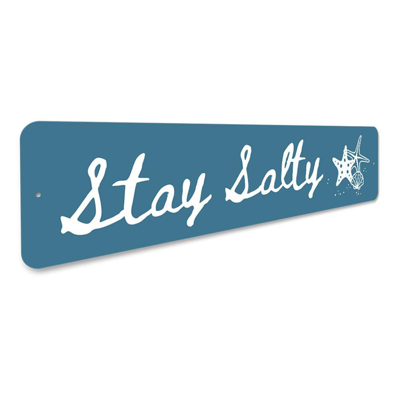 Plaque en aluminium Stay Salty Beach, H 6 po x l 24 po x P 0,06 po