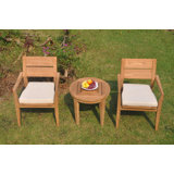 Heyman Outdoor 3 - Piece Teak Bistro Set