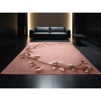 Tapis beige moelleux moelleux à motif abstrait moderne et contemporain Everitt