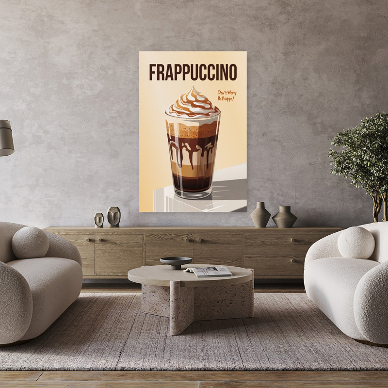 Art mural contemporain Sweet Caramel Frappe, H 48 po x l 32 po
