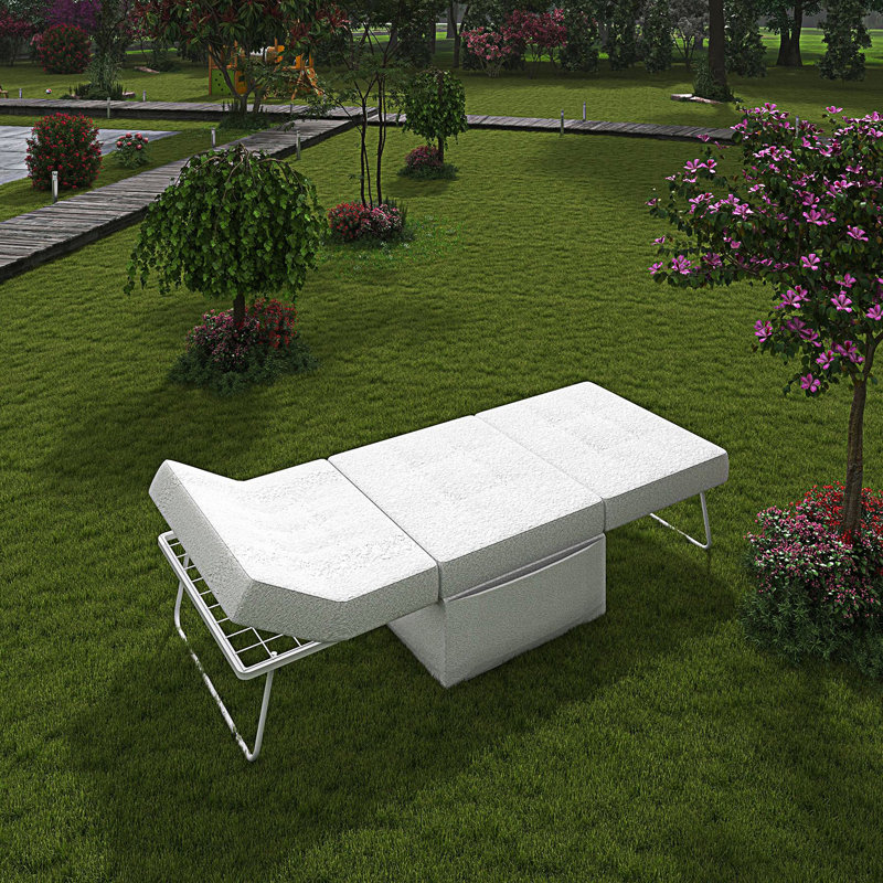 Convertible Sofa Bed, 4 In 1 Multi-Function Folding Ottoman Sleeper Bed, White