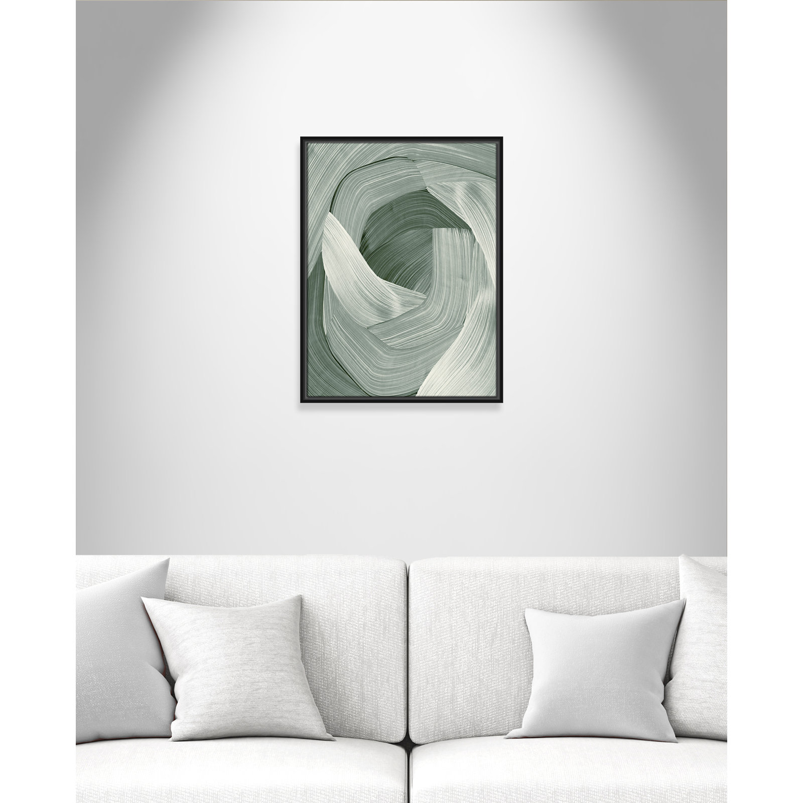 Enriched Emerald - Floater Frame Graphic Art Print on Canvas, 25.5" H x 19.5" W, Black 