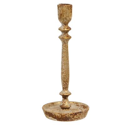 Chandelle à finition dorée patinée - H 9 po