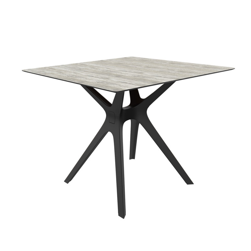 Vela Dining Table, H74 x L90 x W90cm, White, Black