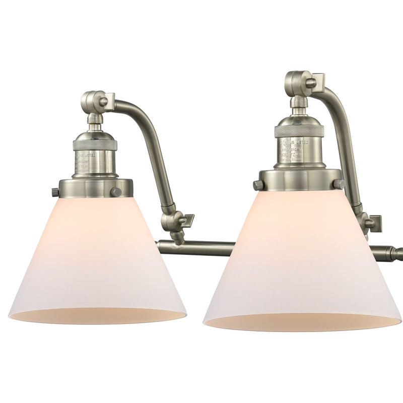 Bonomo 2 - Light Dimmable Vanity Light, Brushed Satin Nickel, Matte White Cased, 3 W LED Vintage Dimmable Bulb