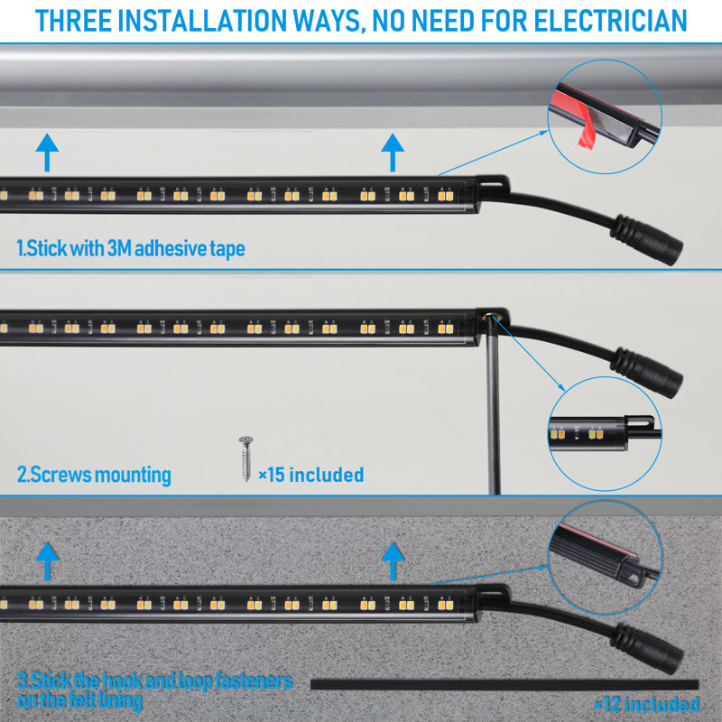 Bande lumineuse à DEL sous-armoire à brancher pour armoire, 3000 K / 3500 K / 4000 K / 4500 K / 5000 K