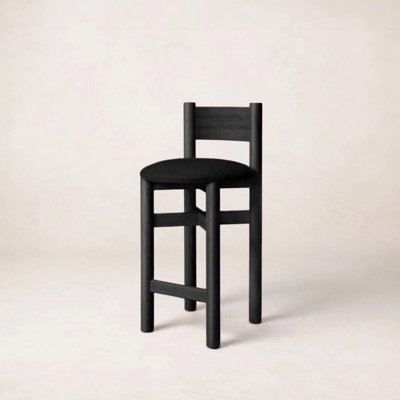 Teddy Upholstered Stool with Solid Wood Frame