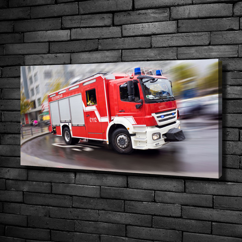 Fire Truck - No Frame Print on Canvas