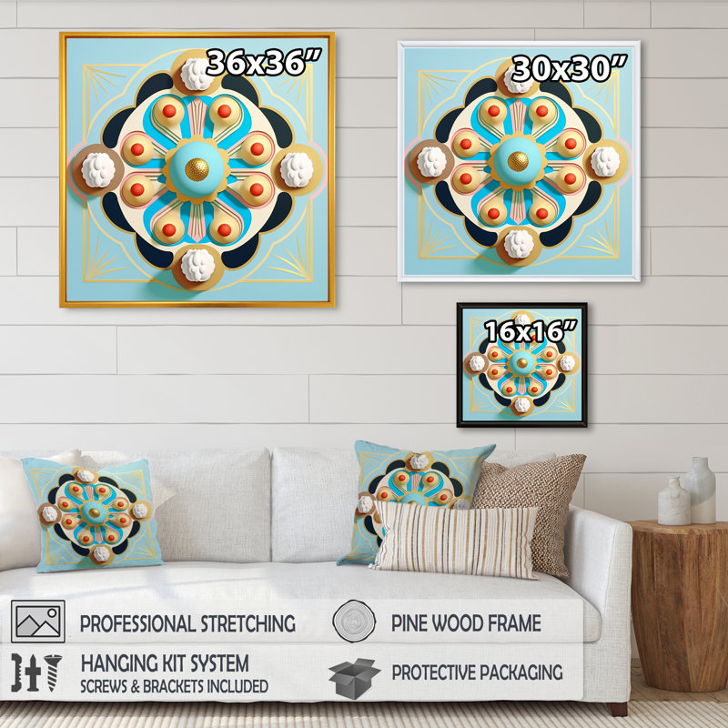 «Flourish Golden Consciousness II», reproduction sur toile, H 36 po x l 36 po x P 1,5 po, Toile à cadre flottant noir