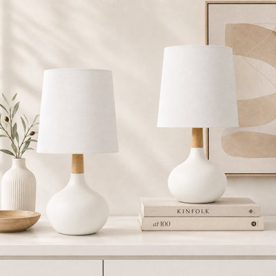 Audriana 14" H Ceramic and Wood Table Lamp