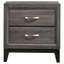 Table de chevet 2 tiroirs Grey Oak