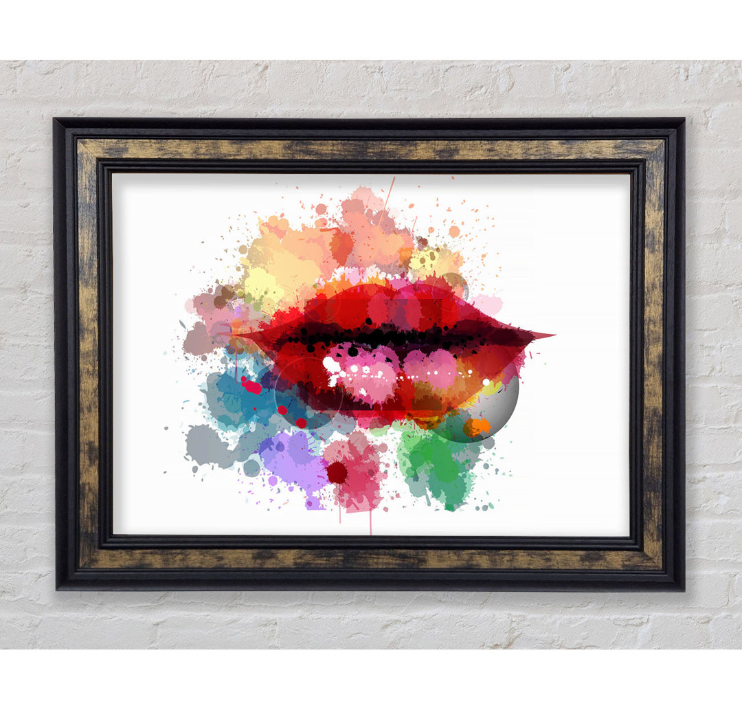 Gerahmtes Leinwandbild Rainbow Lips