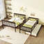 Lit superposé simple au dessus d'un lit double en bois d'hévéa avec lit gigogne, échelle convertible détachable et garde-corps, espresso-1185713957