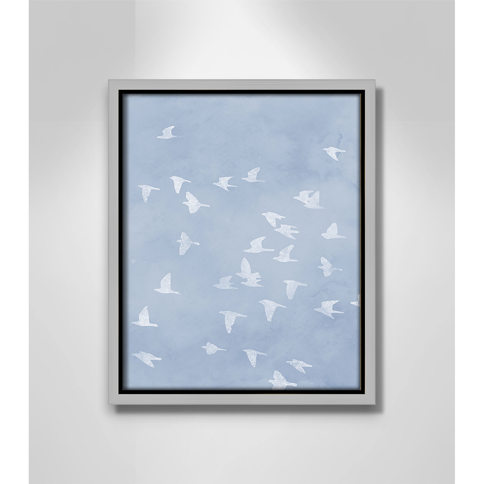 Flying Friends Print by Marcus Prime, 9.5'' W x 11.5'' H, Silver Floater