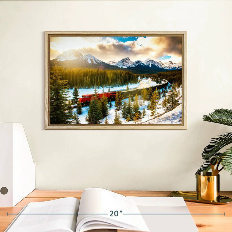 Canadian Pacific Railway, Floating Frame Natural Wood, 13" X 9"