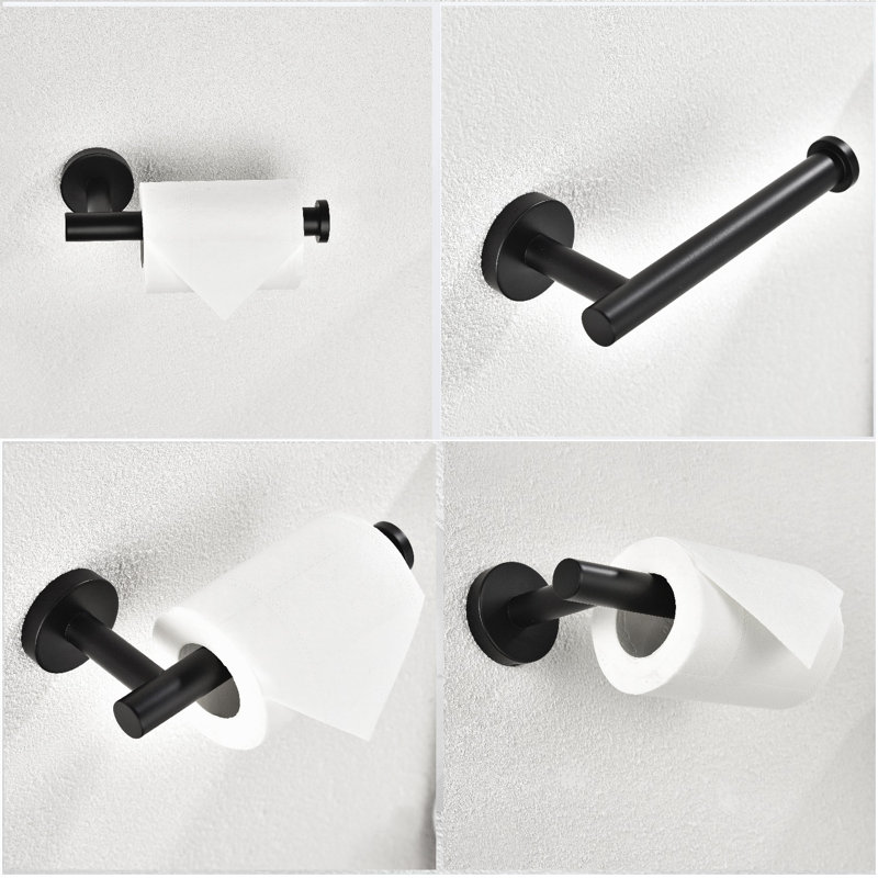 Wall Mount Toilet Paper Holder, Matte Black