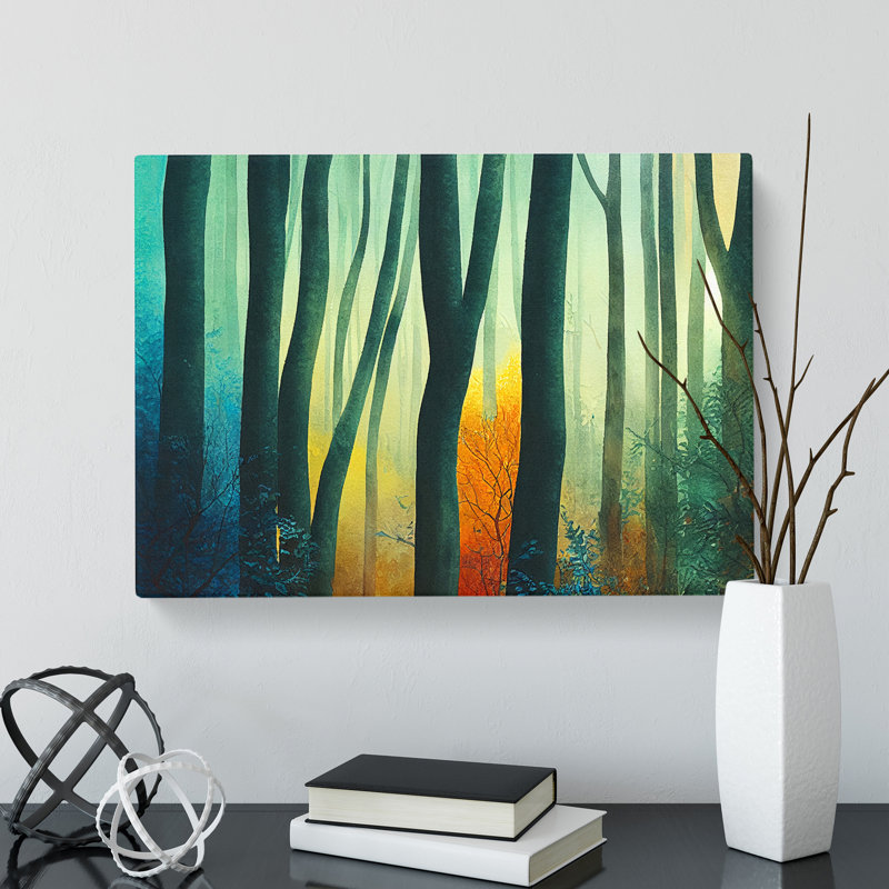 Beauteous Colourful Forest - Wrapped Canvas, 35cm H x 50cm W x 3cm D