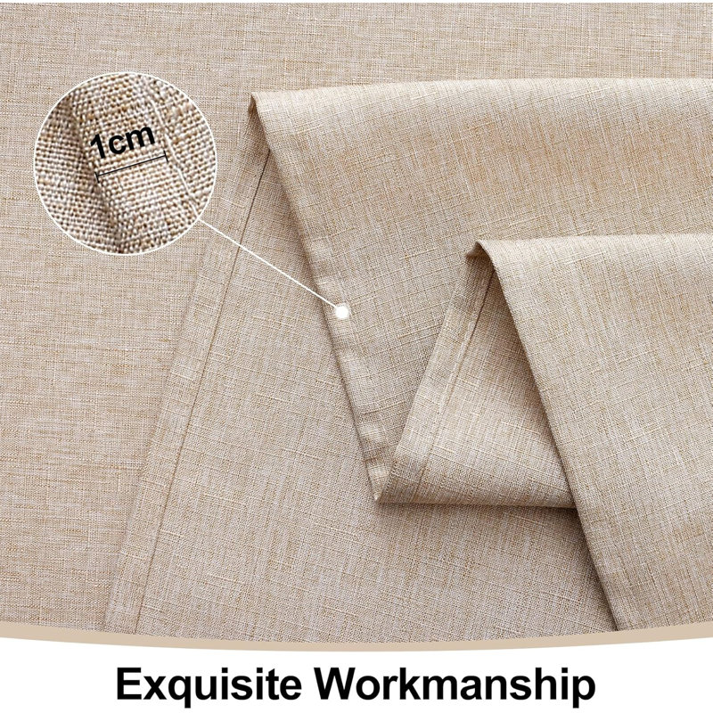 Rectangle Linen Tablecloth, Waterproof Spillproof Anti-Wrinkle Burlap Table Clot, Linen